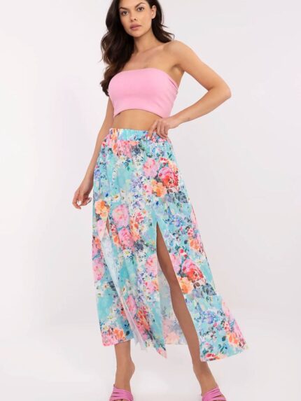 Effortless Chic Floral Midi Skirt Breathable Comfort Style Italy (211431)