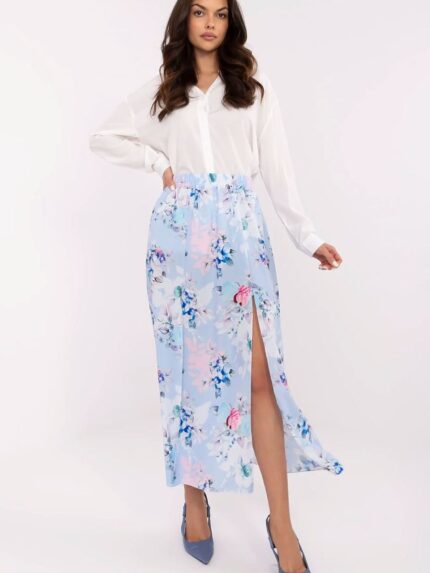 Effortless Chic Floral Midi Skirt Breathable Viscose Blend Perfect Everyday Wear (211434)