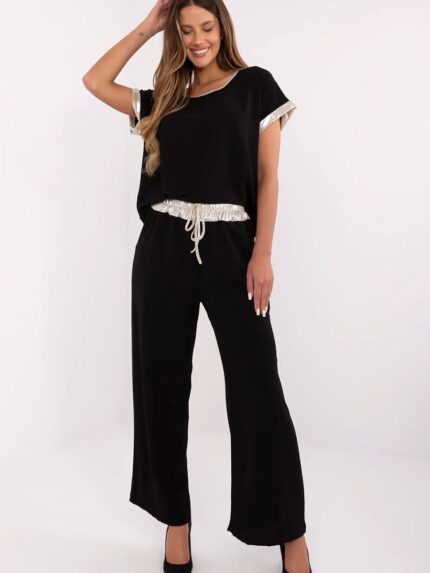 Ultra Comfortable Viscose Elastane Women's Casual Pant Set Effortless Style Everyday Elegance (211452)