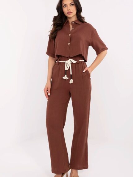 Effortless Chic Linen Viscose Shirt Trouser Set Casual Everyday Wear (211474)