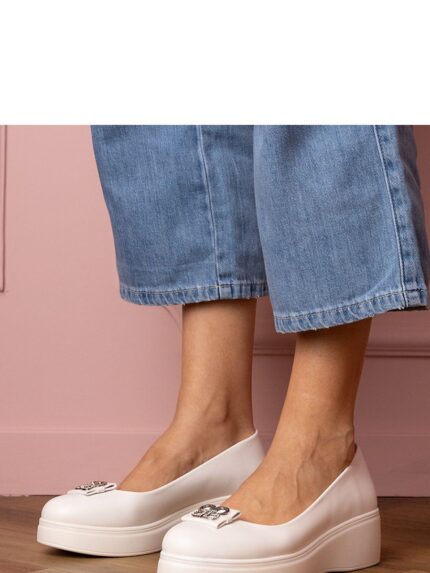 Gemre Patos White Zircon Platform Pumps Elegant Comfort Style (211771)