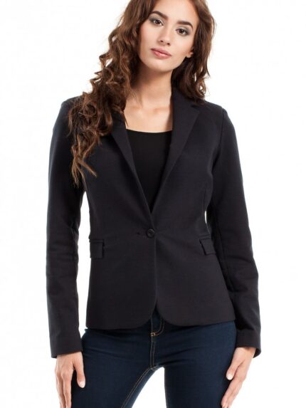 Luxury Cotton Fitted Jacket Rolled Sleeves Elegant Everyday Formal Wear (63104)
