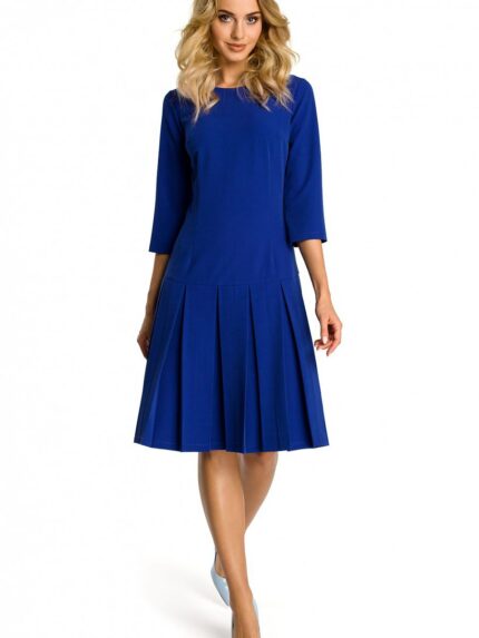 Girlish Elegance Short Sleeve Dropped Waist Dress Ruffled Hemline (107529)