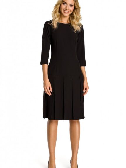 Girlish Elegance Short Sleeve Dropped Waist Dress Ruffled Hem Cute Summer Daydress (107532)