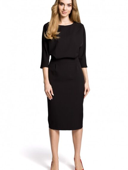 Effortless Elegance Evening Daydress Flowy Silky Fabric Matching Darts (112114)
