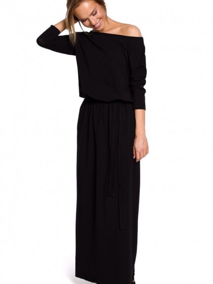 Effortlessly Chic Cotton Maxi Dress Loose Top Defined Waistline Perfect Comfort Style (131538)