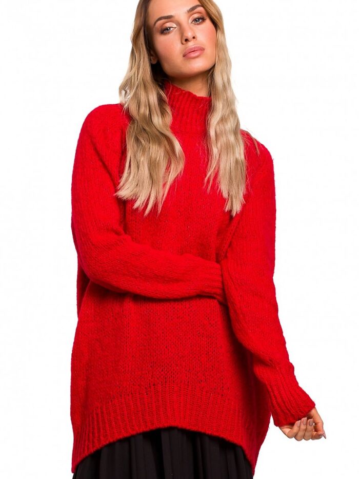 Ultra Soft Asymmetric Ribbed Knit Jumper Warm Cozy Stylish Winter Wear (135444) - Image 1