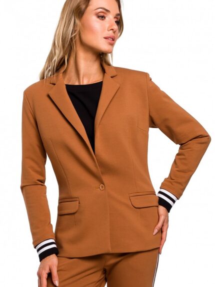 Effortless Chic Sport Jacket Classic Cut Two Tone Ribbing Fully Lined Versatile Style (135475)