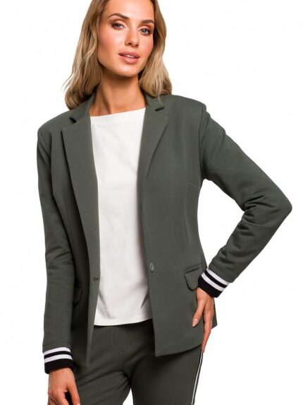 Unbeatable Sporty Elegance Jacket Classic Cut Two Tone Ribbing Fully Lined Perfect For Work Or Play (135476)
