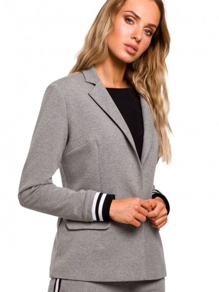 Ultimate Sporty Elegance Jacket Classic Cut Two Tone Ribbing Fully Lined (135477)