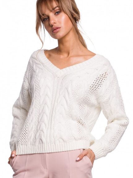 Lightweight Openwork Plaid Sweetheart Neckline Sweater Perfect for All Seasons (142210)