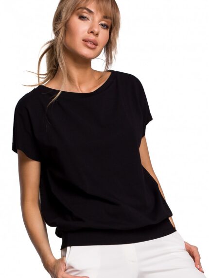 Effortlessly Chic Loose Fit Overlapping Back Blouse (142249)