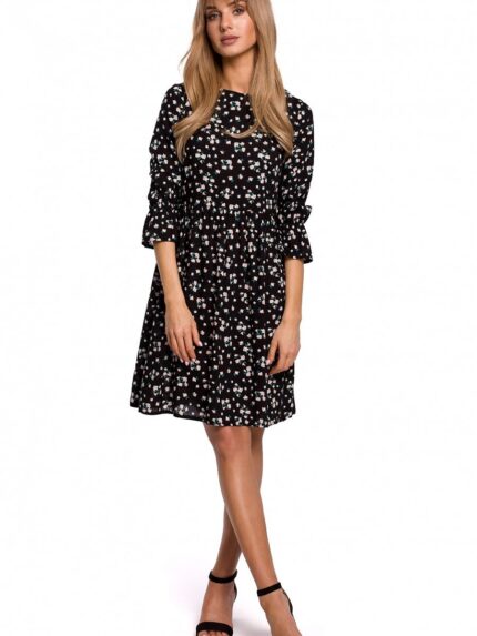 Effortless Chic Summer Dress Adjustable Frill Sleeves Hidden Zipper (144456)