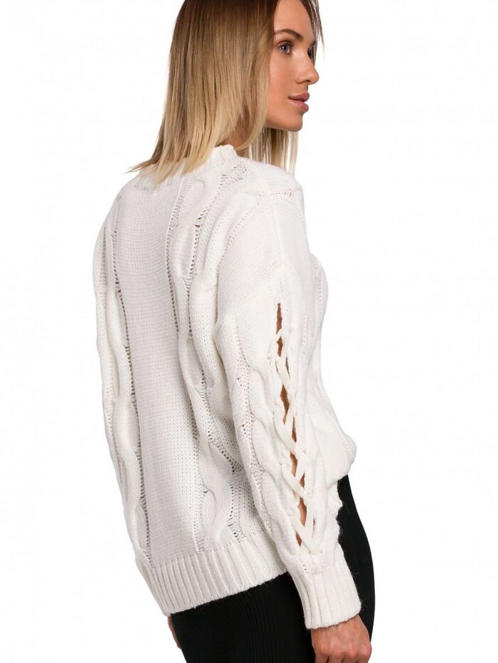 Unique Cracked Sleeve Jumper Warm Cozy Stylish Knitwear (147413) - Image 3