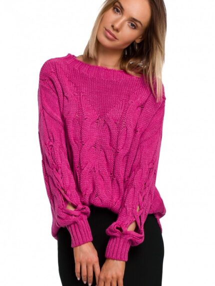 Ultimate Cozy Cracked Sleeve Jumper Unique Knit Warmth Style (147414)