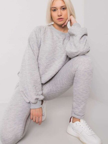 Ultra Soft Quilted Tracksuit Set Cozy Sweatshirt & Pants Relaxed Fit (161341)