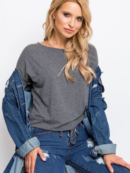 Elegant Long Sleeve Tie Waist Straight Cut Blouse (161426)