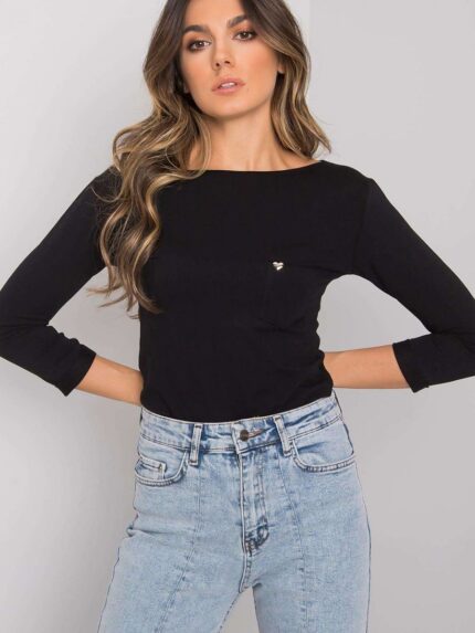 Elegant Straight Cut Blouse Three Quarter Sleeves Stylish Pocket Versatile Design (161439)