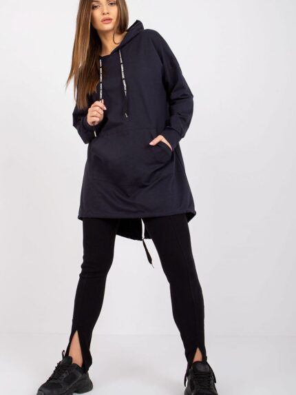 Oversized Hooded Sweatshirt with Kangaroo Pocket and Large Back Print (162561)