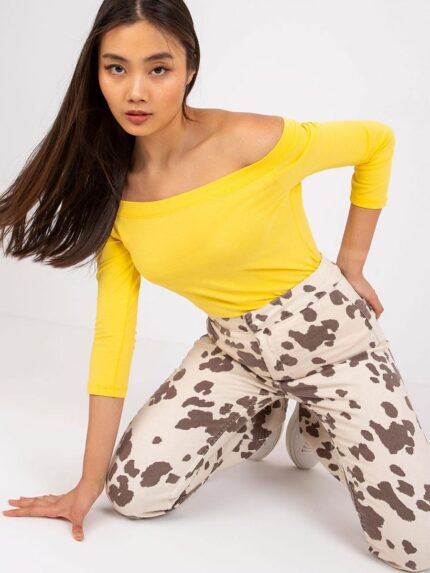 Elegant Spanish Style Off Shoulder Blouse Versatile 3/4 Sleeves (163382)