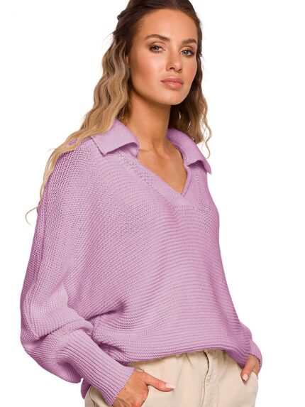 Ultra Chic Oversized Minimalist Sweater Wide Sleeves Narrow Cuffs Perfect Style (163620)