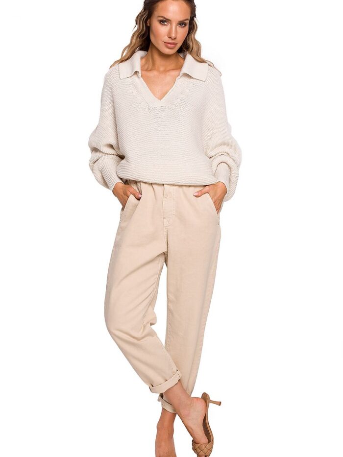 Ultra Chic Oversized Minimalist Sweater Versatile Style Wide Sleeves Narrow Cuffs (163621) - Image 2