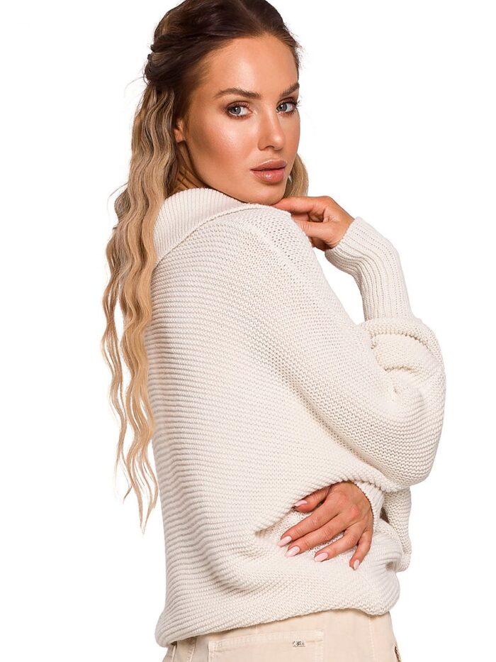Ultra Chic Oversized Minimalist Sweater Versatile Style Wide Sleeves Narrow Cuffs (163621) - Image 3
