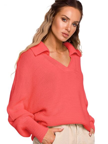 Ultra Chic Oversized Minimalist Sweater Versatile Style Wide Sleeves Narrow Cuffs (163623)