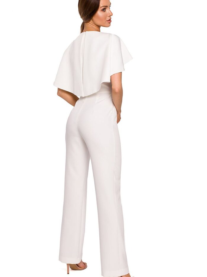 Effortless Elegance Power Pantsuit Cape Chain Detail Special Occasion Outfit (163685) - Image 2