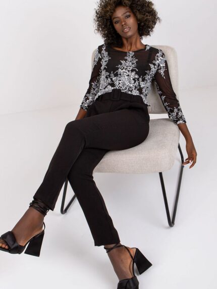 Elegant High-Waisted Women's Trousers Zip Button Pockets Belt Included (166889)
