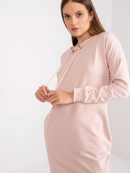 Elegant Long Sleeve Tie-Strap Tracksuit Dress with Side Pockets (167898)