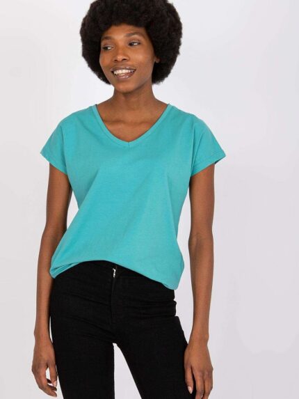 Elegant Heart Neckline Short Sleeve T Shirt for Women (167907)