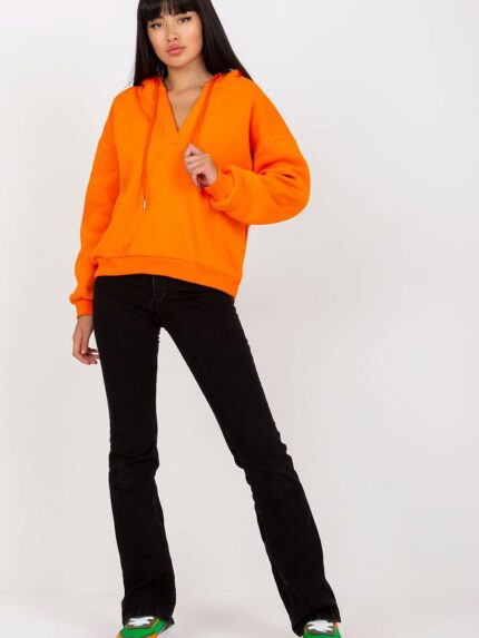 Ultra Soft V-Neck Hooded Tie-Front Long Sleeve Womens Sweatshirt (169707)