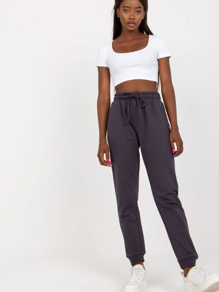 Ultra Comfortable High Waisted Elastic Waistband Sweatpants with Side Pockets Tie Waist (169725)