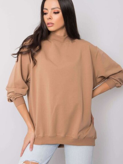 Ultra Soft Breathable Cotton Stand Collar Long Sleeve Womens Sweatshirt (169752)