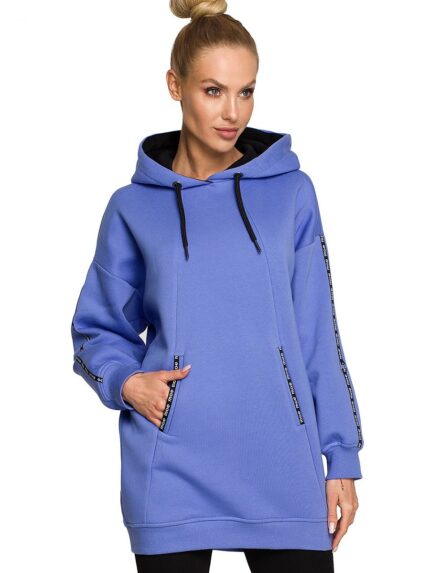 Ultra Cozy Striped Tunic Dress Warm Fleece Lined Sweatshirt Moe (169974)