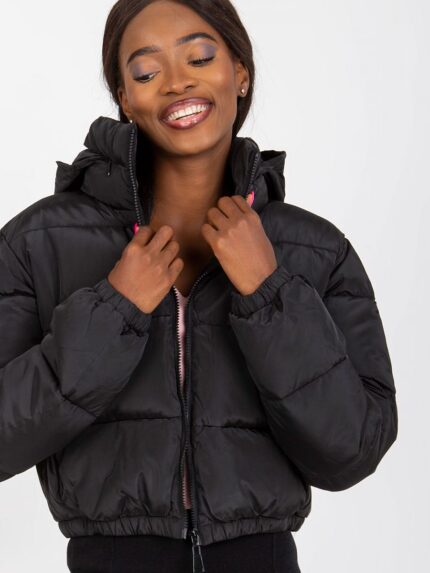 Luxurious Quilted Short Jacket Warm Cozy Hooded Fully Lined Side Pockets (171752)
