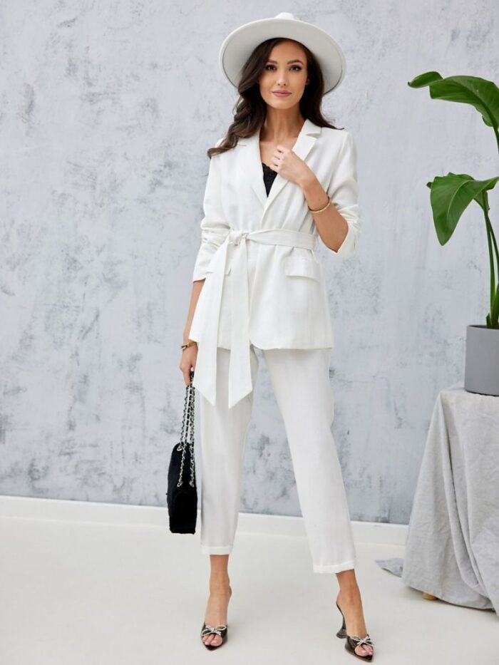 Elegant Polish Made Straight Leg Trousers Timeless Style Side Pockets (172948) lomora.store