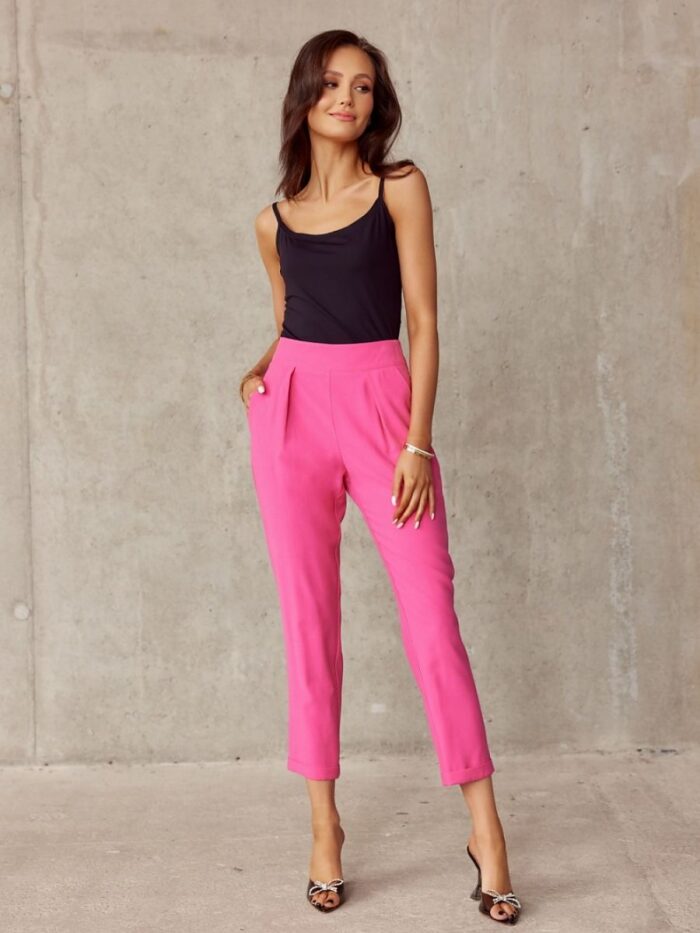 Elegant Polish Made Straight Leg Trousers Timeless Style Side Pockets (176480) lomora.store