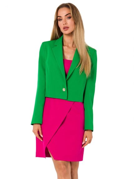 Ultra Chic Short Button Jacket Long Sleeves Fully Lined (177537)