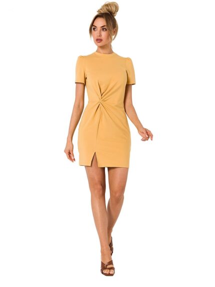 Summer Essential Mini Cotton Dress Unique Front Interlacing Design (177597)