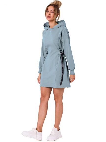 Versatile Hooded Long Sleeve Mini Dress or Tunic with Logo Trousers (177604)