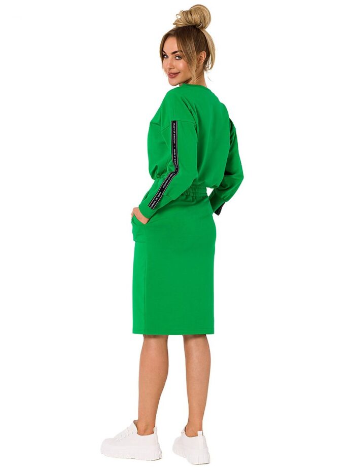 Ultra Soft Knit Sweatshirt Skirt Pockets Elastic Waistband Cozy Comfort (177610) - Image 3