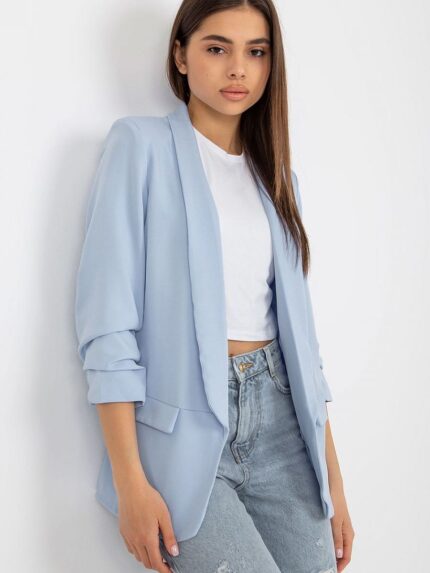 Elegant Womens Lined Jacket with Shoulder Pads Perfect for Any Occasion (178519)
