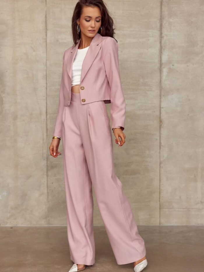 Elegant Polish Made Wide Leg Bell Bottoms High Waisted Slanted Pockets (178717) lomora.store