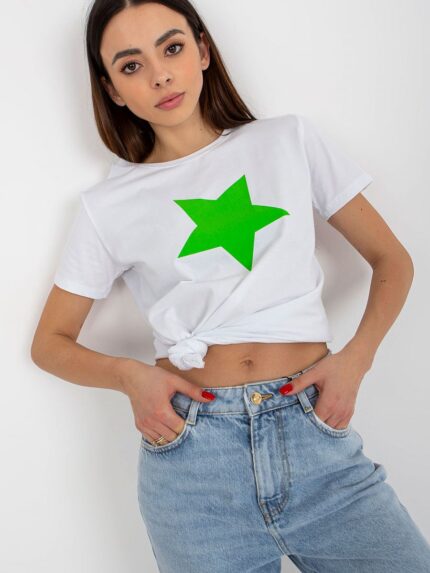 Stunning Womens Short Sleeve Round Neck TShirt Unique Front Print Design (178957)