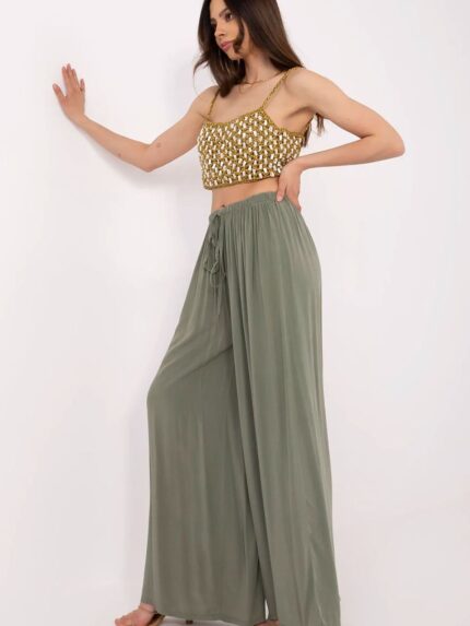 Effortlessly Chic Women's Viscose Palazzo Pants Elegant Comfort Breathable Style (212286)