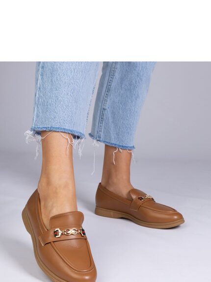 Gemre Feola Dark Brown Womens Moccasins Elegant Comfort Gold Detail Luxury Footwear (212453)