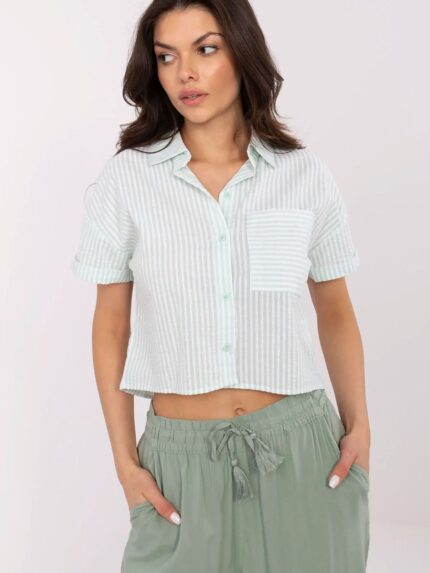 Ultra Soft Breathable Striped Cotton Shirt Perfect Everyday Casual Wear Womens Top (212733)