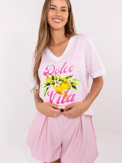 Effortless Chic Striped Cotton Blend Blouse Perfect for Work or Play (213266)